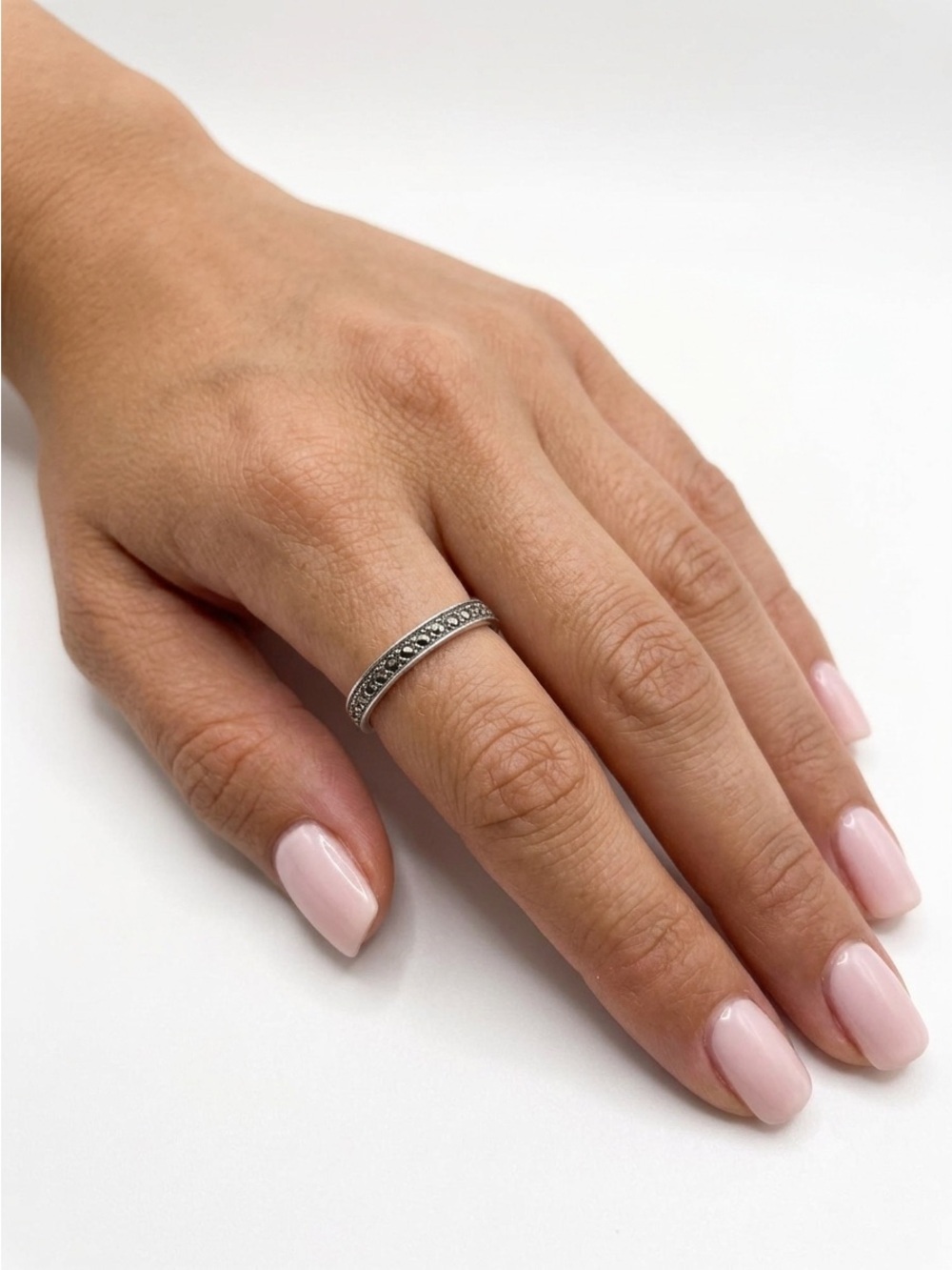 Wouters & Hendrix Sterling Silver Marcasite Pavé Band Ring - US 7